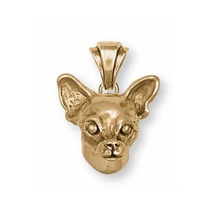 Chihuahua Jewelry Chihuahua Pendant Jewelry 14k Gold Vermeil Handmade Chihuahua Pendant CH-Pvm