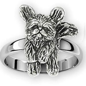 Lhasa Apso Jewelry Sterling Silver Handmade Playful Lhasa Ring  LSZ33-R