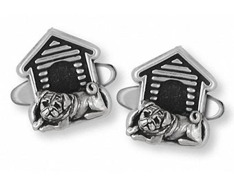 Pug Jewelry Sterling Silver Handmade Dog Cufflinks  PG26-CL