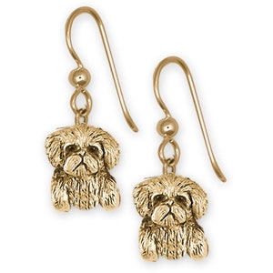 Maltese Jewelry 14k Gold Handmade Maltese Earrings  ML16N-EG
