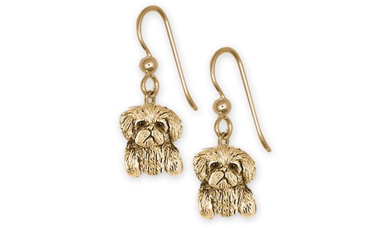 Maltese Jewelry 14k Gold Handmade Maltese Earrings ML16N-EG UK