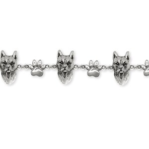 Pit Bull Jewelry Sterling Silver Handmade Pit Bull Bracelet  Pt16-2br
