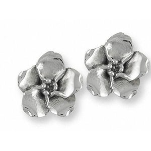 Forget Me Not Earrings Jewelry Sterling Silver Handmade Flower Earrings FMN2-E