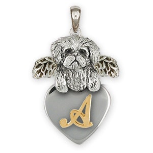 Maltese Angel Jewelry Silver And 14k Gold Handmade Maltese Pendant  ML16N-TIAP