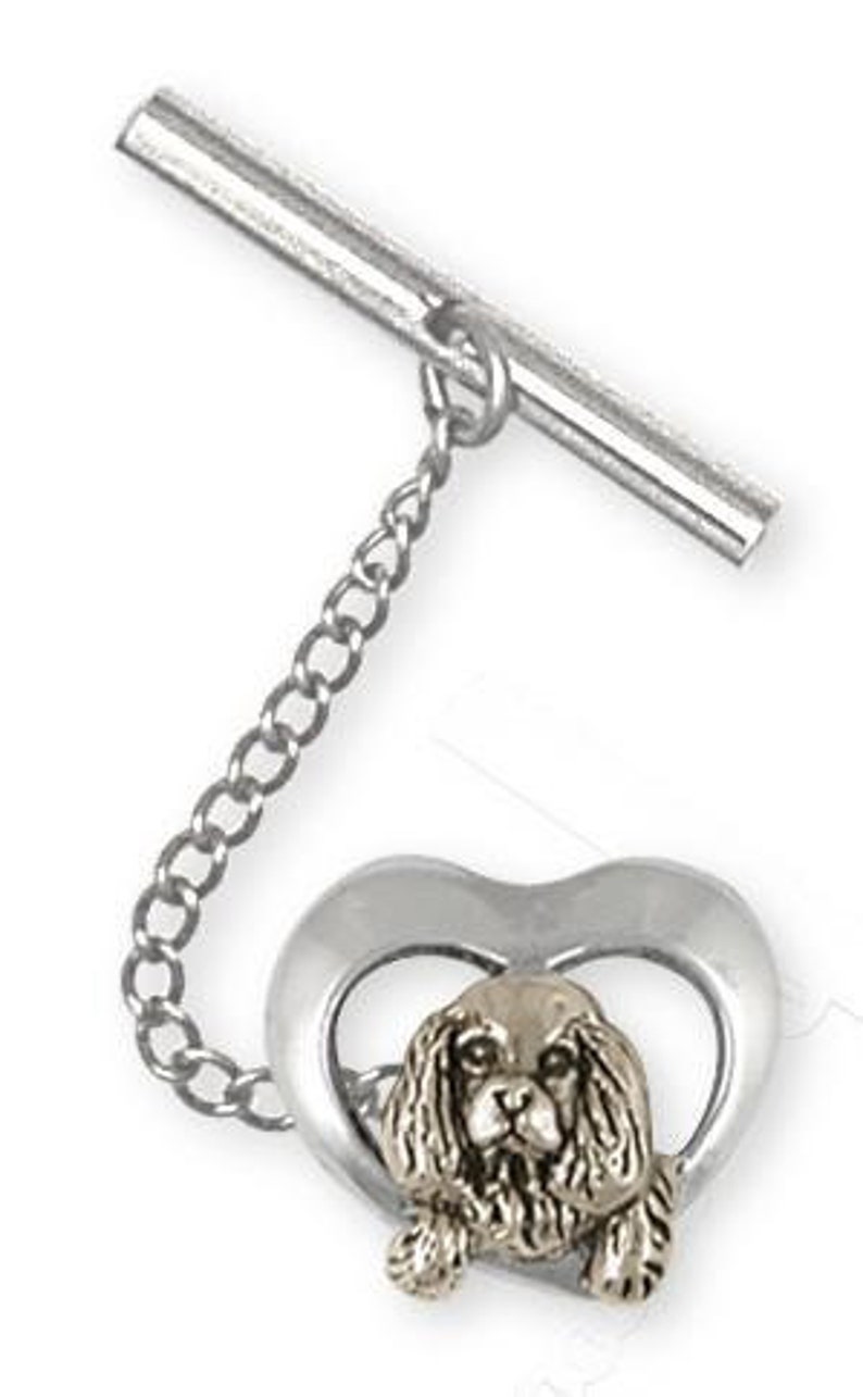 Cavalier King Charles Spaniel Tie Tack Jewelry Handmade Sterling Silver CV16-TT