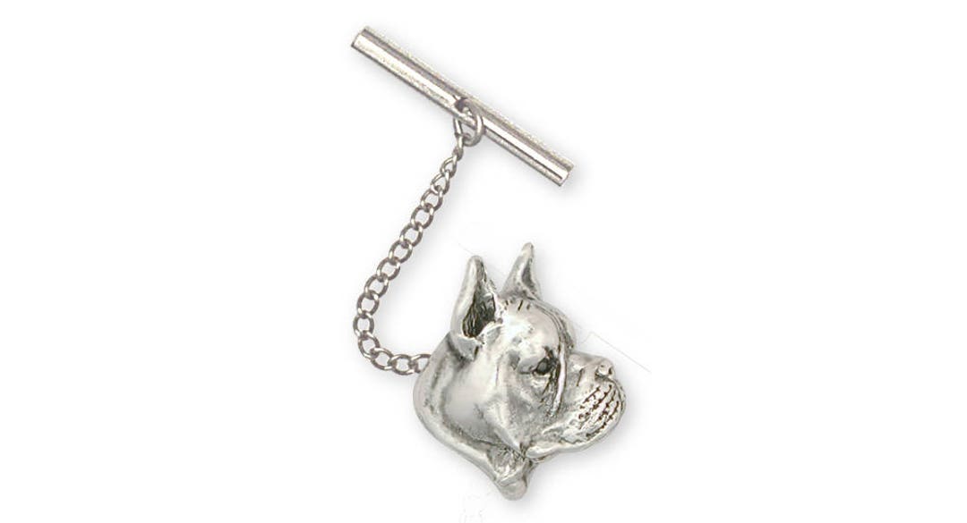 Boxer Jewelry Boxer Tie Tack Jewelry Sterling Silver Handmade Dog