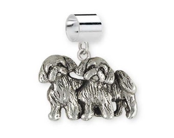 Shih Tzu Jewelry Sterling Silver Shih Tzu Charm Slide Jewelry   Fits Pandora® Bracelet SZ25-PND