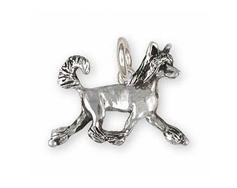 Chinese Crested Charm Jewelry Sterling Silver Handmade Dog Charm CC5-C