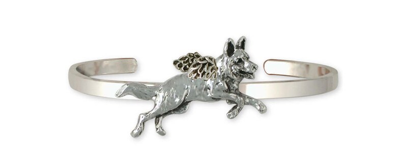 German Shepherd Angel Bracelet Jewelry Sterling Silver Handmade Dog Bracelet GS9-ACB image 1