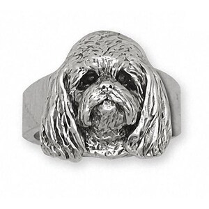 Maltese Jewelry Sterling Silver Handmade Maltese Dog Ring  T6-R