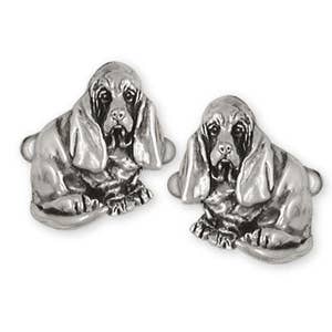 Gemelos Basset Hound Joyería Basset Hound Gemelos Joyería Plata de ley Gemelos de perro hechos a mano BAS5-CL
