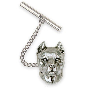 Pit Bull Jewelry Pit Bull Tie Tack Jewelry Sterling Silver Handmade Pit Bull Tie Tack PAS2-TT
