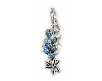 Bluebonnet Jewelry Bluebonnet Charm Jewelry Sterling Silver Handmade Texas Wildflower Charm BBS-C