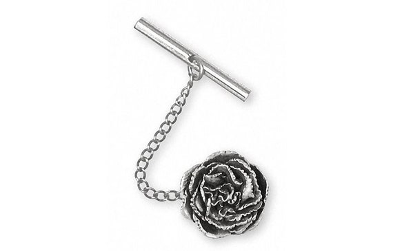 Carnation Tie Tack Jewelry Sterling Silver Handmade Flower Tie - Etsy