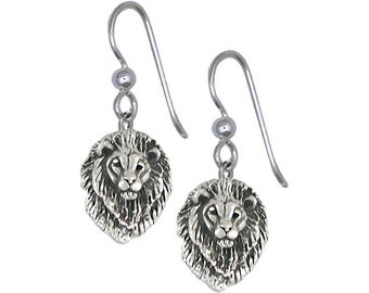 Lion Earrings Jewelry Sterling Silver Handmade Lion Earrings LION5-FW