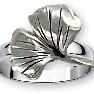 Ginkgo Ring Sterling Silver Handmade Ginkgo Jewelry GNK2-R