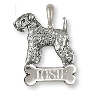 Soft Coated Wheaten Terrier Jewelry Sterling Silver Handmade Wheaten Pendant  SCW12-NP