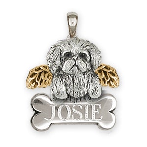Maltese Angel Jewelry Silver And 14k Gold Handmade Maltese Pendant  ML16N-TNANP