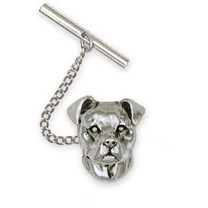 Pit Bull Jewelry Pit Bull Tie Tack Jewelry Sterling Silver Handmade Pit Bull Tie Tack PAS4-TT