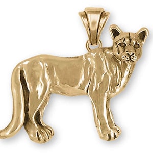 Cougar Jewelry 14k Gold Vermeil Handmade Mountain Lion Pendant COU1-PVM