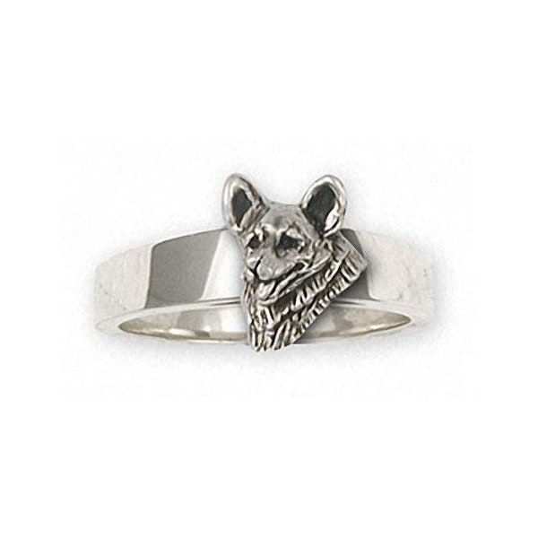 Corgi Sieraden Corgi Ring Sieraden Sterling Zilver Handgemaakte Hond Ring CG6-R