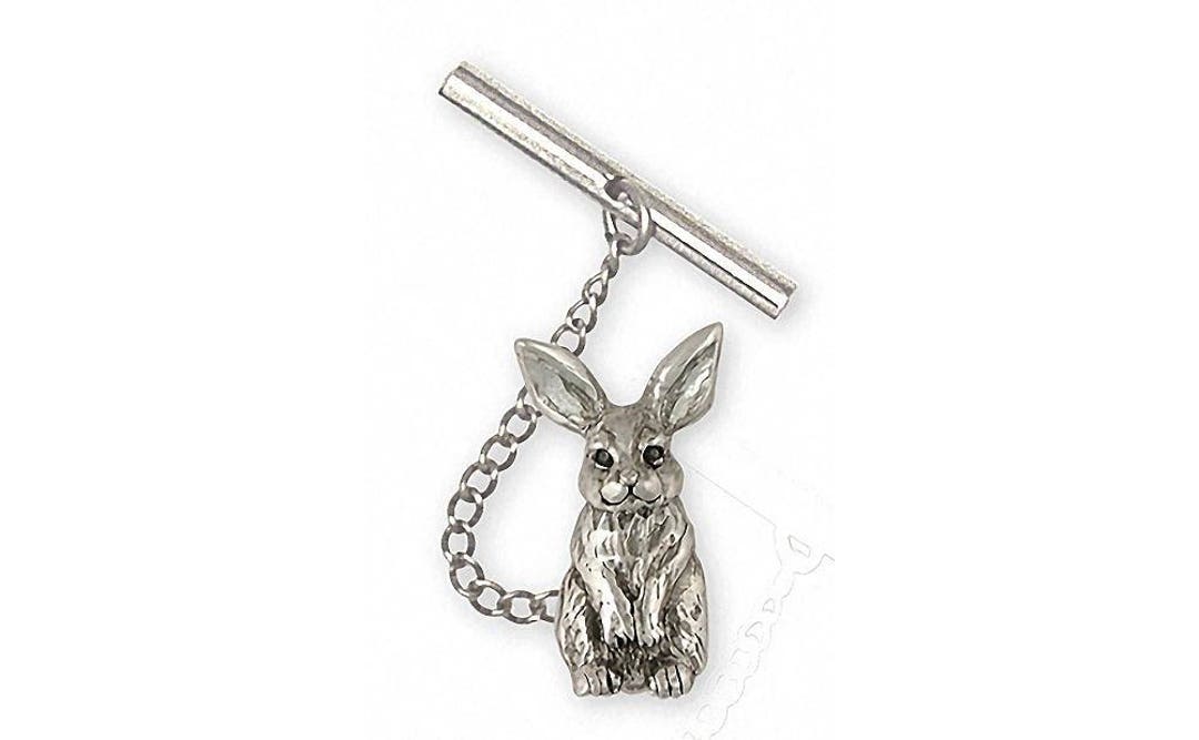 Rabbit Jewelry Rabbit Tie Tack Jewelry Sterling Silver Handmade Rabbit ...