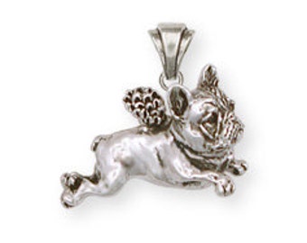 French Bulldog Jewelry Sterling Silver French Bulldog Frenchie Angel Pendant Jewelry  FR1-P