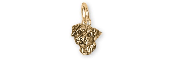 Border Terrier Jewelry 14k Yellow Gold Handmade Border Terrier