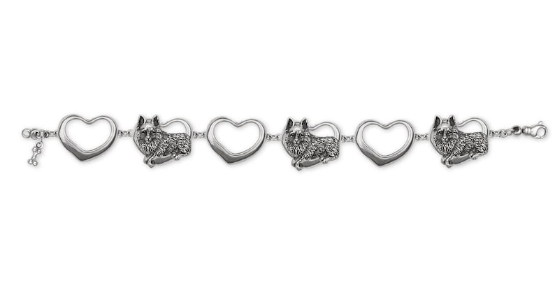 Schipperke Jewelry Sterling Silver Schipperke Bracelet Handmade Dog Jewelry SC5-BR