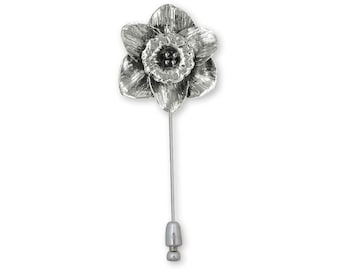 Narzisse Schmuck Sterling Silber Handgemachte Narzisse Blumen Brosche DAF3-STP