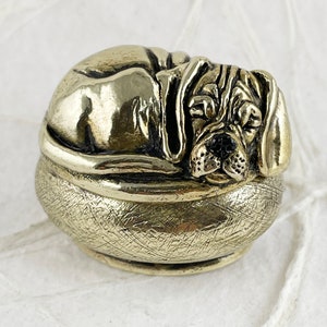 Puggle Figurine Yellow Bronze Handmade Puggle Figurine Box PGL1-BX