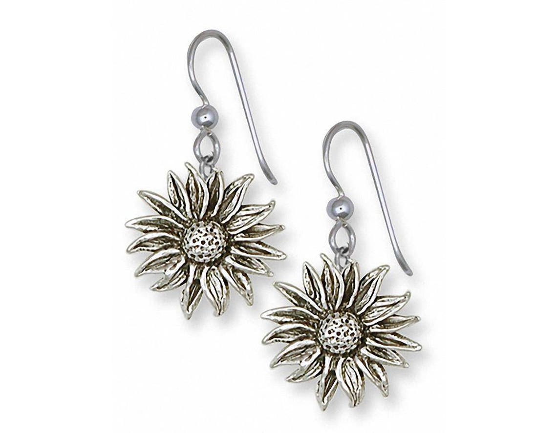 Sunflower Jewelry Sunflower Earrings Jewelry Sterling Silver Etsy