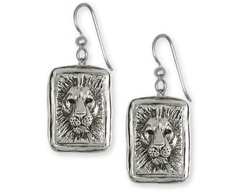Lion Jewelry Lion Earrings Jewelry Sterling Silver Handmade Lion Earrings LION1-E