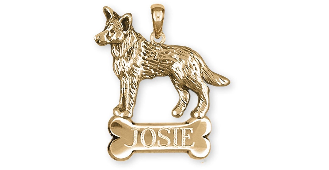 Australian Cattle Dog Jewelry 14k Gold Handmade Cattle Dog Pendant ACD8