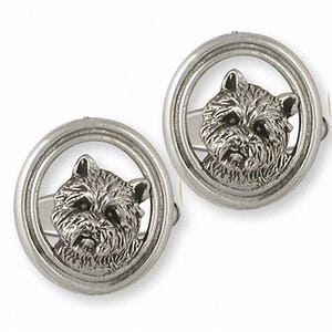 Westie Jewelry Westie Charm Westie Jewelry Westie Gemelos Joyería Plata de ley Hecho a mano West Highland White Terrier Gemelos WN1-CL