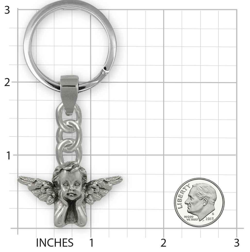 Angel Key Ring Sterling Silver Handmade Cherub Jewelry ANG1-KR - Etsy