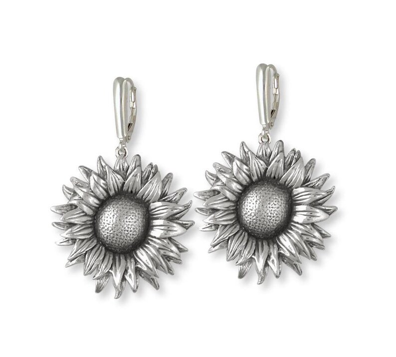Sunflower Jewelry Sunflower Earrings Jewelry Sterling Silver Handmade Flower Earrings SF2-E