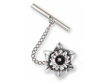 Narzisse Krawattennadel Schmuck Sterling Silber Handgemachte Blumen Krawattennadel DAF2-TT