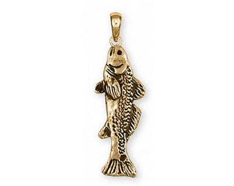 Redfish Pendant 14k Gold Sport Fish Jewelry RF1-P