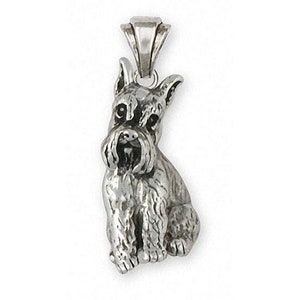 Joyería Schnauzer Colgante Schnauzer Joyería Plata esterlina Colgante Schnauzer hecho a mano SN23-P