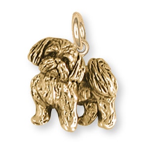 Shih Tzu Jewelry Shih Tzu Charm Handmade 14k Gold Vermeil Jewelry SZ21-CVM