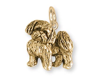 Shih Tzu Jewelry Shih Tzu Charm Handmade 14k Gold Vermeil Jewelry SZ21-CVM