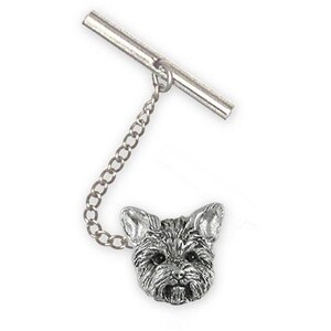 Yorkie Jewelry Sterling Silver Handmade Yorkshire Terrier Tie Tack YK381XH-TT
