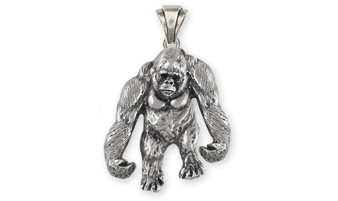 Gorilla Pendant Jewelry Sterling Silver Handmade Gorilla Pendant GO4P