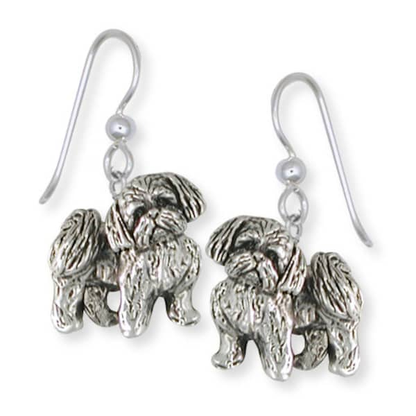 Lhasa Apso Jewelry Silver Lhasa Apso Earrings Jewelry  LSZ21-E