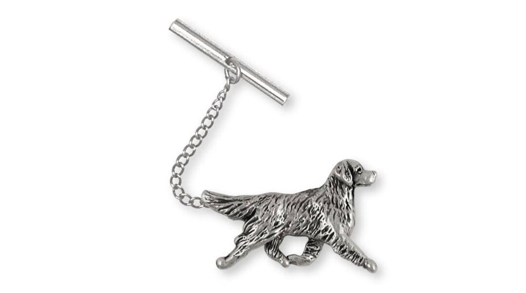 Golden Retriever Tie Tack Jewelry Sterling Silver Handmade Dog Tie Tack