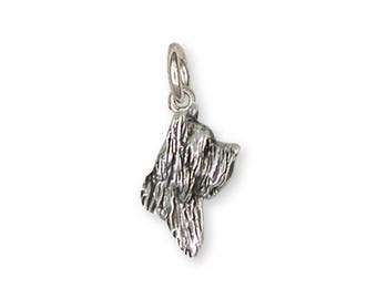 Briard Jewelry Briard Charm Jewelry Sterling Silver Handmade Dog Charm BRD1H-C