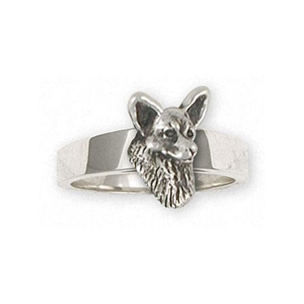 Corgi Sieraden Corgi Ring Sieraden Sterling Zilver Handgemaakte Hondenring CG11-HR