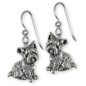 Yorkie Jewelry Sterling Silver Handmade Yorkshire Terrier Earrings YK342X-E