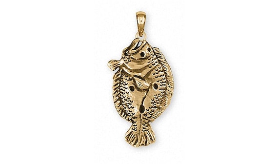 Flounder Pendant Jewelry 14k Gold 